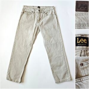 Lee Y2K Riveted Stone Khaki Denim Jeans Regular Fit Men’s 36x30 100% Cotton